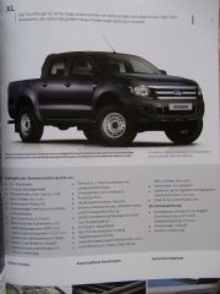 Ford Ranger XL XLT Limited Wildtrak August 2014 Prospekt