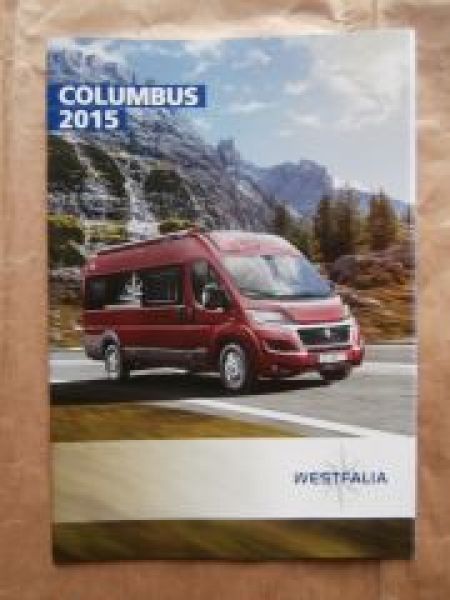 Westfalia Columbus 2015 Prospekt +Preisliste NEU