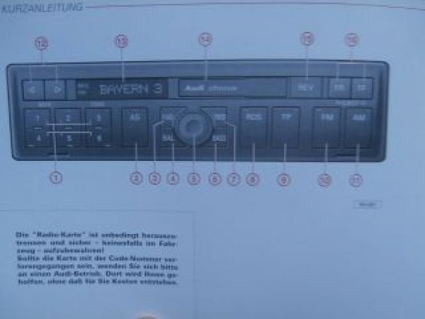 Audi Radioanlage chorus Anleitung Juli 1998