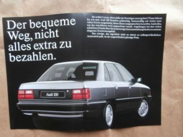 Audi 100 Komfort Typ44 Prospekt September 1989 Rarität NEU
