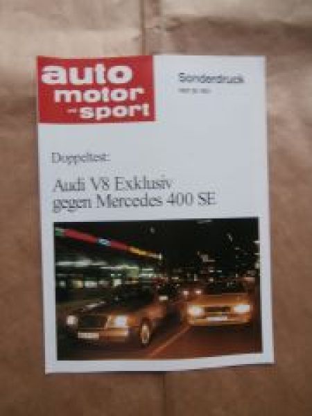 auto motor und sport 26/1991 Audi V8 Exklusiv vs. Mercedes 400SE