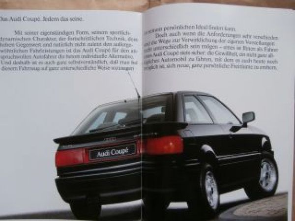 Audi Coupé Typ 89 +quattro Prospekt Januar 1990 Rarität