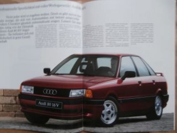 Audi 80 Typ89 +16V + quattro Prospekt Januar 1991 Rarität