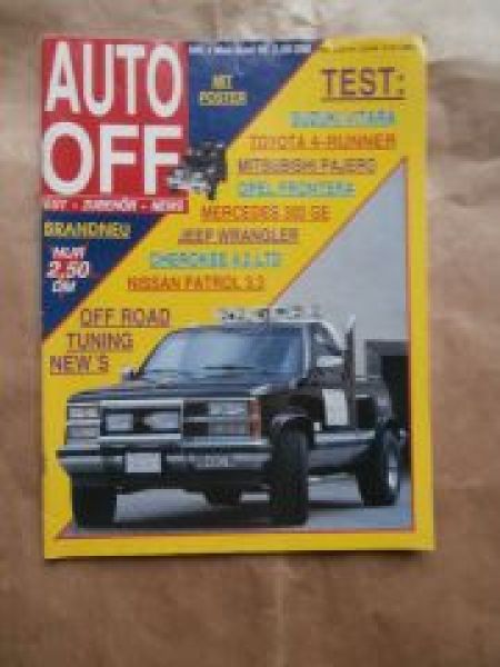 Auto Off 1/1992 Mai Juni Vitara,Toyota 4-Runner, Pajero, Fronter