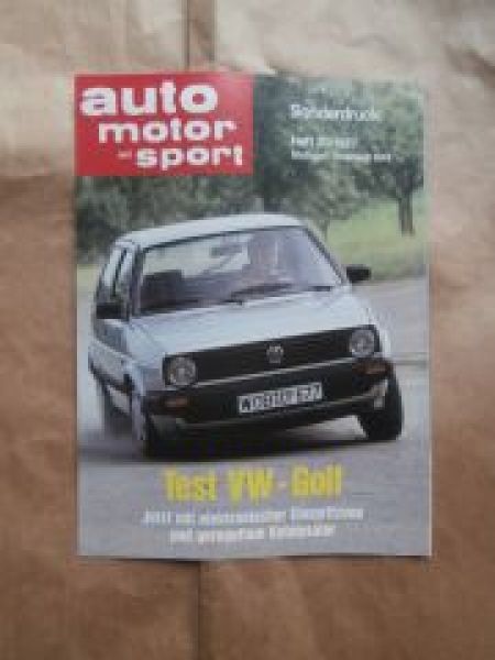 AMS 20/1987 VW Golf mit elektr. Einspritzung +Katalysator