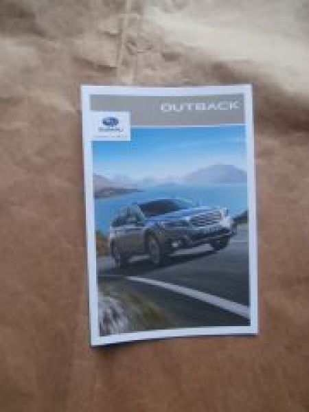 Subaru Outback neues Modell Prospekt Poster Januar 2015