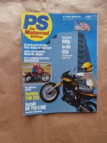 PS Die Motorrad Zeitung 1/1988 BMW R80 GS, Yamaha TDR 250,Suzuki