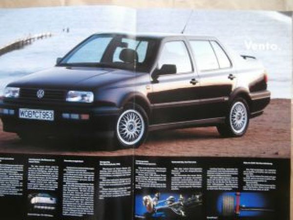 VW Vento +VR6 Großformat Prospekt A3 Januar 1992 Rarität