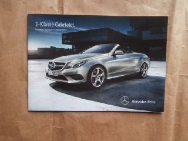 Mercedes Benz E-Klasse Cabriolet BR207 15. Januar 2015 NEU