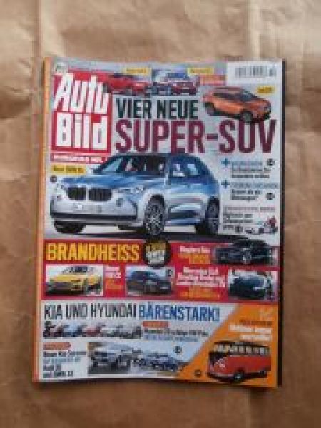 Auto Bild 10/2015 Kia Sorento vs. Q5 vs. X3 F25,CLA Shooting Bra