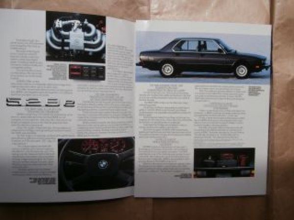 BMW 528e E28 USA Prospekt 1984 Rarität Vorstellung +Leder