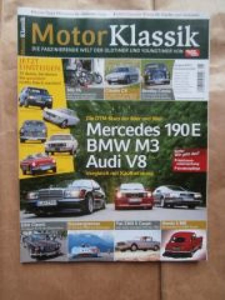 Motor Klassik 8/2012 BMW M3 E30 vs. Audi V8 vs. 190E 2.5-16 W201