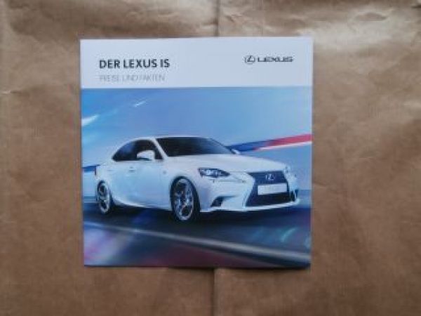 Lexus IS 250 300h +F Sport 23.Februar 2015 Preisliste