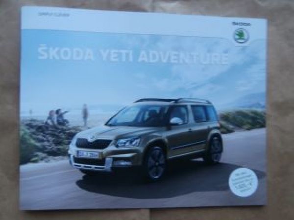 Skoda Yeti Adventure (Typ 5L) Prospekt Mai 2015 NEU