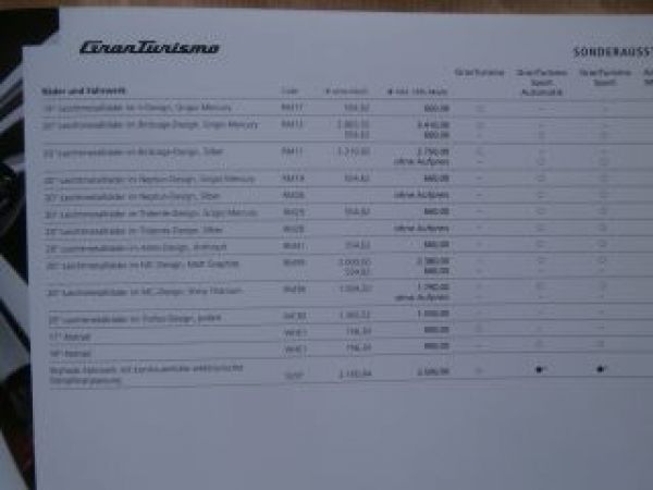 Maserati GranTurismo +Sport +MC Stradale Preisliste 7/2014 NEU