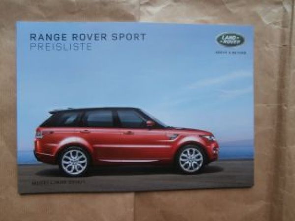 Land Rover Range Rover Sport Preisliste Mai 2015 NEU