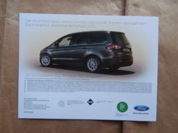 Ford Galaxy neues Modell Februar 2015 Prospekt NEU