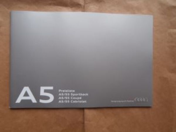 Audi A5 +Sportback +Coupé +Cabriolet Typ AU484 AU485 4/2015