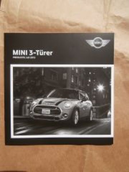 Mini 3-türer One First +Cooper +S +D +SD +JCW Juli 2015 F56