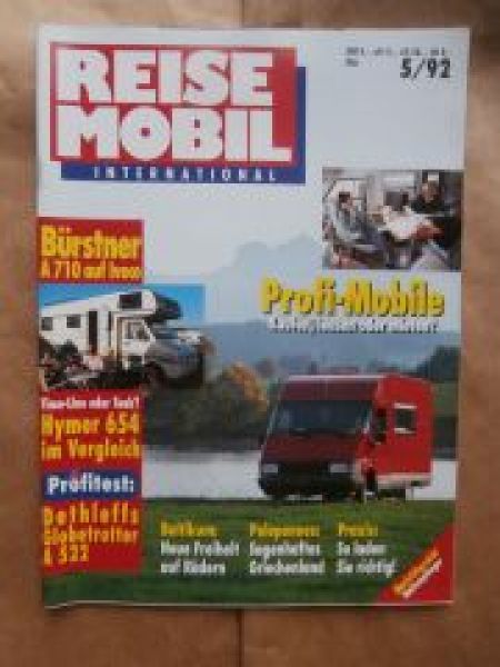 Reise Mobil 5/1992 Bürstner A710 auf Iveco,Dethleffs Globetrotte