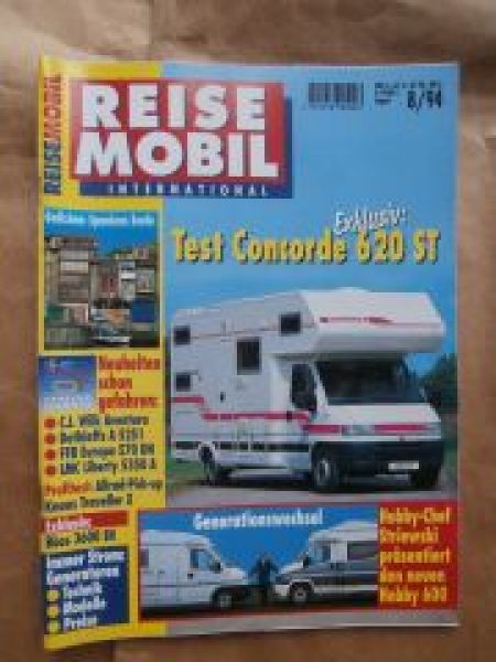 Reise Mobil 8/1994 Concorde 620ST,C.I. Wilk Aventura,Dethleffs A