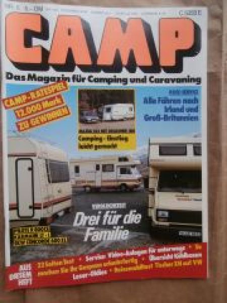 CAMP 5/1987 Vergleich Pilote R800CE vs. Karmann LT-L vs. SKW Con
