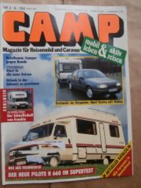 CAMP 3/1989 Opel Vectra A mit Hobby 530TK,Design-Mobil auf VW LT