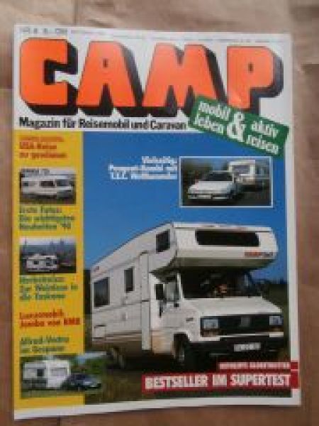 CAMP 9/1989 T.E.C. Weltbummler 540T,Peugeot 405 Break SRD,