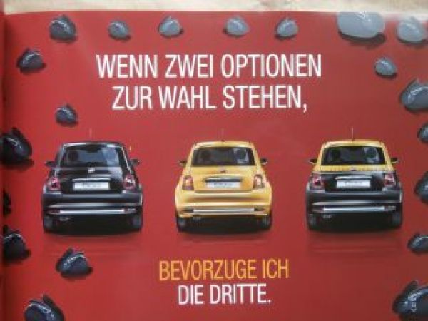 Fiat 500 NEW Comics Camouflage Navy Prospekt Juni 2015 NEU