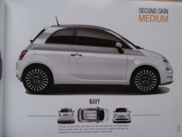 Fiat 500 NEW Comics Camouflage Navy Prospekt Juni 2015 NEU