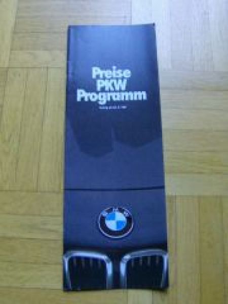BMW Preisliste Programm 1981 E21 E28 E23 E24