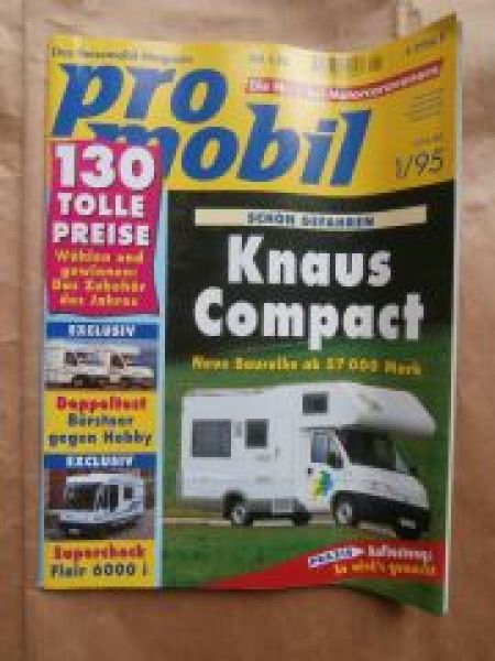 pro mobil 1/1995 Flair 6000i,Hobby 600 vs. Bürstner T 626,Ahorn