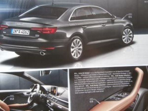 Audi A4 Limousine Avant B9 Prospekt September 2015 NEU