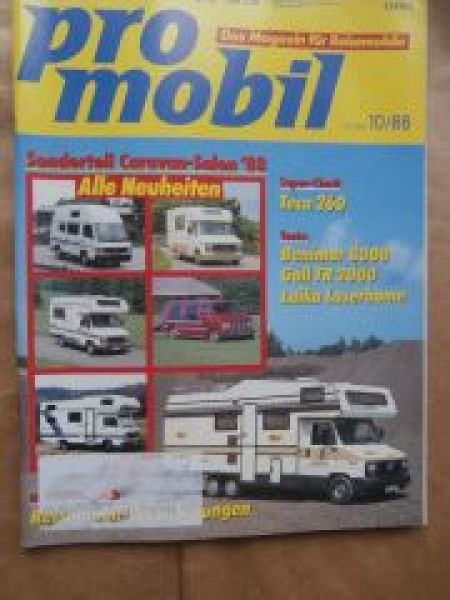 pro mobil 10/1988 Teca 260 im Super-Check,Benimar 800,Laika Lase