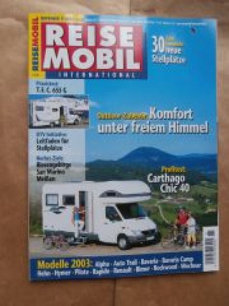 Reise Mobil 11/2002 T.E.C. 655 G, Carthago Chic 40 auf Sprinter
