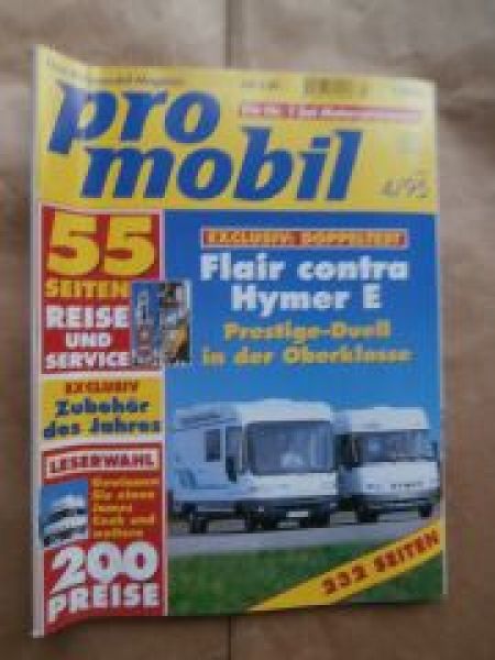 pro mobil 4/1995 Flair i vs. Hymermobil E-Klasse,Cristall A 52 &