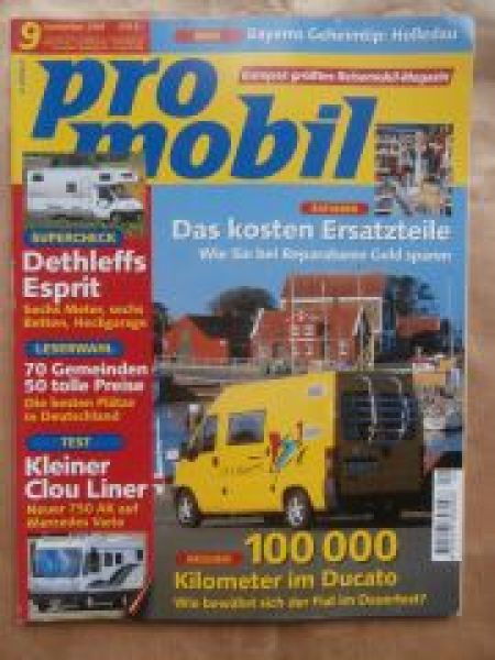 pro mobil 9/1998 Fiat Ducato Dauertest,Hobby 600,Pilote Pacific