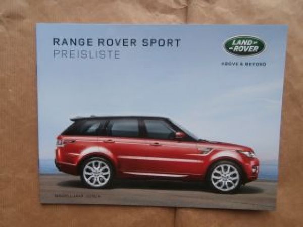Land Rover Range Rover Sport Preisliste September 2015