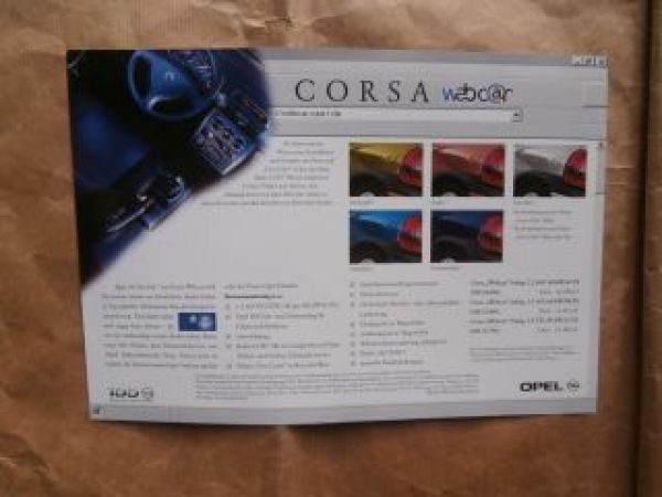 Opel Corsa B webcar Prospektblatt März 1999