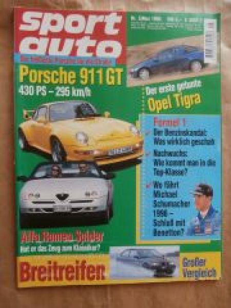 sport auto 5/1995 Alfa Spider TS 16V, GTV-V6 TB,Delta HPE 2.0HF