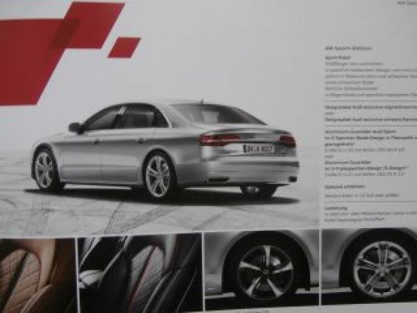 Audi A8 +L + W12 +S8 Buch Prospekt September 2015 NEU