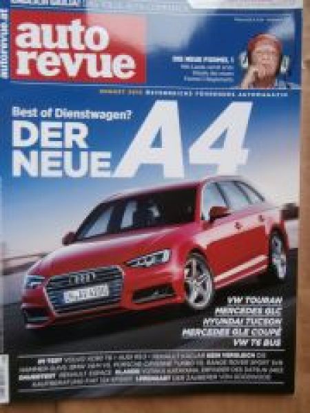 auto revue 8/2015 Audi A4,Volvo XC90 T6,Kadjar dCi 130 4WD,