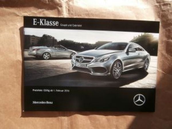 Mercedes Benz E-Klasse Coupé & Cabriolet BR207 2/2016