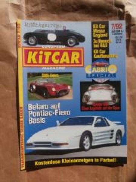 European Kitcar Magazine 7/1992 Jaguar C-Type, GBSI-Cobra,Belaro