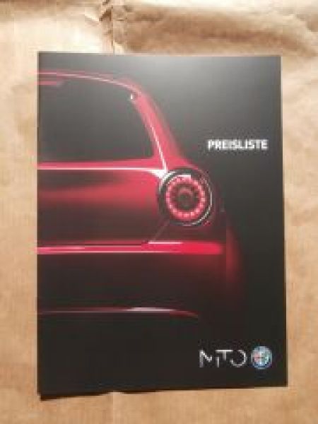 Alfa Romeo MiTo Preisliste August 2015 NEU