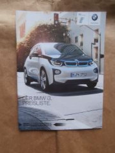 BMW i3 (i01) +Range Extender Preisliste März 2016 NEU