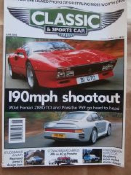 Classic & Sports Car 6/2003 Ferrari 288GTO vs. Porsche 959,