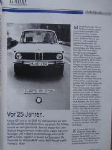 Edition Weiss Blau Nr.93 2+3/2000 BMW 1502,Barockengel,E21 Alpin