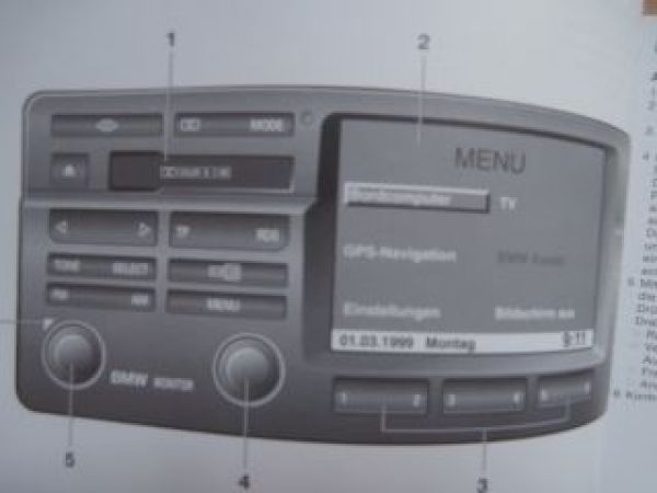 BMW Bordmonitor mit Navigation & TV Anleitung Mai 1999