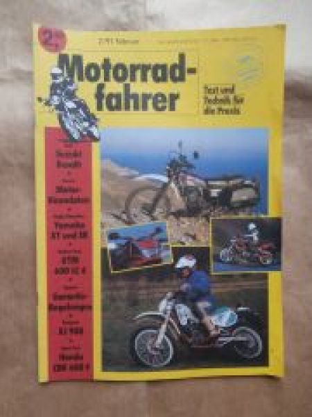 Motorradfahrer 2/1991 Suzuki Bandit,Yamaha XT & SR,KTM 600 LC4